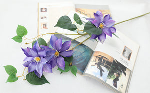 85 cm Silk Clematis Flower Vines Purple