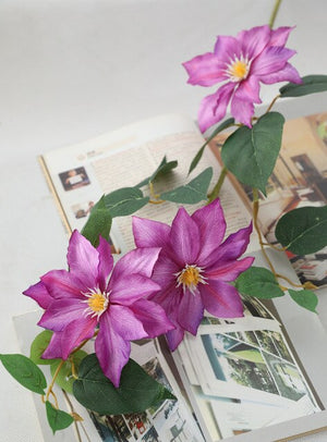 85 cm Silk Clematis Flower Vines Purple