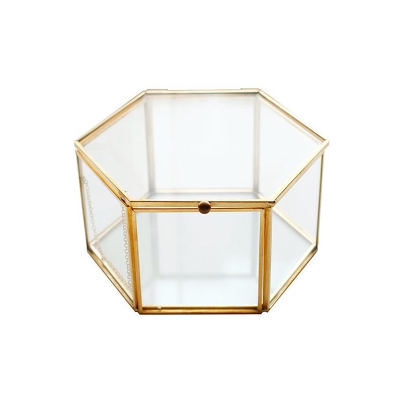 LUDA Geometric Clear Glass Jewelry Box