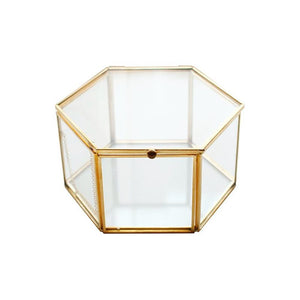 LUDA Geometric Clear Glass Jewelry Box